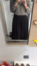 edition百褶半裙女2024冬季新款羊毛精紡長(cháng)款A字西裝半身裙配腰帶 黑色 XS 155 曬單實(shí)拍圖