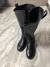 啄木鳥(niǎo)全牛皮長(cháng)筒靴女新款女士皮靴時(shí)尚百搭及膝靴顯瘦高腰騎士靴子單靴 黑色【加絨】 39 曬單實(shí)拍圖