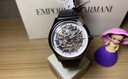 安普里奧·阿瑪尼（Emporio Armani）手表男自動(dòng)機械表情人節生日禮物送男友黑武士鏤空明星同款腕表 銀盤(pán)皮帶 AR60003 曬單實(shí)拍圖
