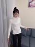 貓人小立領(lǐng)打底衫女內搭可外穿秋冬基礎款簡(jiǎn)約百搭修身長(cháng)袖上衣女 云母白 【零碳暖膚 羊毛發(fā)熱 打底衫長(cháng)袖款】 L 【推薦100-120斤】 曬單實(shí)拍圖