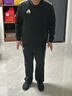 阿迪達斯冬季跑步運動(dòng)套裝男戶(hù)外防風(fēng)夾克長(cháng)褲兩件套 黑/白 XL 曬單實(shí)拍圖