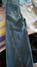 衣香麗影寬松闊腿牛仔褲女冬季高腰顯瘦流行爆款長(cháng)褲子 深藍色 M 曬單實(shí)拍圖