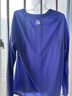 輕功（QINKUNG）呼吸方格交疊領(lǐng)長(cháng)袖T恤馬拉松運動(dòng)跑步訓練速干秋冬衣服女款上衣 長(cháng)春花藍 M 曬單實(shí)拍圖