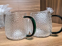 京東京造 玻璃杯 耐熱泡茶水杯子錘紋涼水咖啡杯300ml*2 曬單實(shí)拍圖
