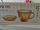 康寧（VISIONS）琥珀色早餐杯玻璃杯燕麥牛奶杯家用帶蓋勺子咖啡杯2杯2蓋2勺 曬單實(shí)拍圖