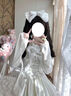 秋冬洛麗塔日系甜美風(fēng)lolita毛絨絨蝴蝶結斗篷收腰系帶連衣裙套裝 白色 連衣裙 L （建議105-115斤） 曬單實(shí)拍圖