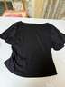 晚白【斷碼清倉】氣質(zhì)短袖捏褶萊賽爾T恤衫女上衣 黑色 XL 曬單實(shí)拍圖