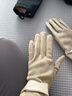 目丸感保暖手套女2025年新款冬季加絨防風(fēng)防寒開(kāi)車(chē)手套騎車(chē)可觸屏 米色 曬單實(shí)拍圖