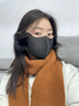 貓人（MiiOW）保暖口罩冬季護耳罩女騎車(chē)防風(fēng)防塵立體高顏值顯臉小防寒滑雪口罩 曬單實(shí)拍圖