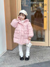 G.duck小黃鴨童裝女童羽絨服2024新款洋氣冬季女寶寶加厚中長(cháng)款兒童冬裝 米白 100 建議2~3歲【 90-100cm】cm 曬單實(shí)拍圖