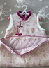 Little  Naive兒童仙兔提花撞色背心裙秋冬女童新中式國風(fēng)夾棉連衣裙 粉色 150 曬單實(shí)拍圖
