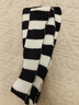 莎趣禾超好搭條紋感針織細長(cháng)圍巾女秋冬保暖日系凹造型百搭圍脖情侶 黑白條紋 條紋針織圍巾135*175 曬單實(shí)拍圖
