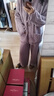 ZUMASHL半邊絨睡衣女秋冬季2026新款可外穿大碼甜美珊瑚絨家居服套裝冬天 85891#半邊絨套裝-下擺流蘇紫 L 【建議125-160斤穿】尺碼偏大 曬單實(shí)拍圖