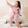紫色花語(yǔ)【親膚莫代爾】女童睡衣兒童春秋家居服中大童少女套裝米色160 曬單實(shí)拍圖