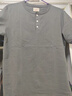 馬登工裝美式肌肉cleanfit重磅亨利衫純棉老錢(qián)風(fēng)阿美咔嘰短袖T恤男夏 冷灰色 【尺碼偏大/建議拍小一碼】 L （175/96A） 曬單實(shí)拍圖