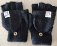 GRGN手套男女冬季半指翻蓋加絨防寒保暖學(xué)生韓版加厚毛線(xiàn)露指手套女 曬單實(shí)拍圖