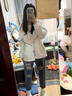 VEOX漸變色破洞女士牛仔褲秋季薄款高腰寬松顯瘦哈倫褲九分乞丐老爹褲 淺藍(lán)色[83] S 曬單實(shí)拍圖