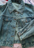 百圖betu女裝秋季新款短外套懷舊復古落肩袖牛仔外套女2408T57 牛仔色 L 曬單實(shí)拍圖