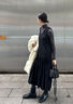 塔馳密司（touchmiss）洋氣百褶長(cháng)裙冬季新款時(shí)尚百搭寬松顯瘦黑色v領(lǐng)無(wú)袖背心連衣裙女 黑色 M 曬單實(shí)拍圖