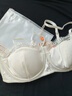 弗利少女蕾絲法式內衣女 薄款復古軟鋼圈1/2杯可拆卸胸墊文胸 復古白  75B 曬單實(shí)拍圖