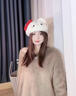 JIOESC甜美可愛(ài)KT貝雷帽女秋冬2026新款日系軟妹毛絨帽保暖顯臉小畫(huà)家帽 米白KT帽【軟萌甜妹】 均碼【56-58cm】可調節 曬單實(shí)拍圖
