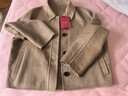 鄂爾多斯1980羊毛羊絨雙面呢翻領(lǐng)通勤女裝毛呢短外套25秋冬新品 淺灰 S 160/80A 曬單實(shí)拍圖