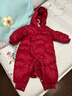 湯尼倍兒嬰兒連體羽絨服白鴨絨冬季外出寶寶新年紅色哈衣幼兒保暖連體衣 暗紅【云朵】 73 cm 曬單實(shí)拍圖