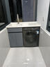 【京喜甄選】陽(yáng)臺洗衣柜蜂窩鋁一體臺盆洗衣池滾筒洗衣機柜浴室柜 灰色120CM單獨下柜+雙下水+抽拉水龍頭【備注左右盆】 曬單實(shí)拍圖