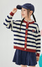 小茵曼女童毛衣25年秋新款兒童時(shí)尚彩色紐扣針織衫中大童條紋開(kāi)衫外套 曬單實(shí)拍圖