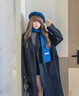 恒源祥圍巾女秋冬季保暖休閑日常韓系男士針織圍脖保暖灰色護頸秋冬 孔雀藍 曬單實(shí)拍圖