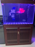 森森（SUNSUN）中式超白魚(yú)缸客廳大型玻璃智能生態(tài)底過(guò)濾龍魚(yú)缸水族箱 超白 1米長(cháng)35cm寬 合金液壓蓋 剛果木色 曬單實(shí)拍圖