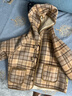 嘟嘟家兒童大衣秋冬寶寶格子外套保暖男童秋裝上衣女童衣服冬裝 卡其100 曬單實(shí)拍圖