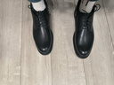 沙馳靴子 冬季新品絨里舒適男皮靴輕便簡(jiǎn)約時(shí)尚休閑短靴英倫低幫男靴 黑色（402486439Z） 41 曬單實(shí)拍圖