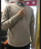 羅蒙假兩件針織衫男士春秋長(cháng)袖保暖加絨內搭拼接襯衫領(lǐng)毛線(xiàn)衣v領(lǐng)男款 卡其色 V領(lǐng) L (110-125斤) 曬單實(shí)拍圖