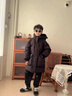 迪士尼兒童羽絨服輕薄冬季男童長(cháng)款羽絨大衣2025新款男寶寶外穿童裝外套 黑色 90 cm 曬單實(shí)拍圖