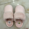 斯立樸防水拖鞋女冬季厚底棉拖可拆卸內膽保暖防滑包頭情侶棉拖鞋可外穿 粉色 38-39 曬單實(shí)拍圖