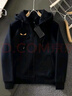 倉石一樹(shù)輕奢潮牌連帽開(kāi)衫外套衛衣2026男小怪獸惡魔眼睛刺繡休閑情侶夾克 黑色 XL 曬單實(shí)拍圖