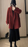 皮爾卡丹（pierre cardin）安可拉紅色雙面羊絨大衣女2025秋冬新款羊毛呢子大衣女外套小個(gè)子 安可拉紅色 S 建議90-100斤 曬單實(shí)拍圖