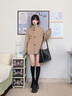 VEGA CHANG【雙面臻絨】雙面呢子大衣女秋冬高品質(zhì)保暖羊毛呢外套 淺棕駝(含山羊絨) M 曬單實(shí)拍圖