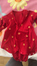 babylove【紡軟織柔】嬰兒包屁衣春季純棉新生兒三角哈衣寶寶過(guò)年紅色衣服 曬單實(shí)拍圖