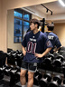 無(wú)畏東方無(wú)雙涅槃橄欖球服短袖T恤男夏季運動(dòng)健身訓練寬松透氣 藏藍色 L 曬單實(shí)拍圖