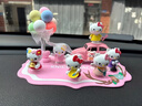 LZJV汽車(chē)太陽(yáng)能搖頭擺件HelloKitty卡通女車(chē)載高檔中控臺車(chē)內裝飾用品 粉月亮KT+KT粉墊+KT粉車(chē)+彩氣球 曬單實(shí)拍圖