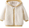 Auro Mesa 嬰兒外套 寶寶衣服秋冬裝防風(fēng)寶寶小熊羊羔絨保暖連帽外套外出服 米黃色 66cm/6-9M 曬單實(shí)拍圖