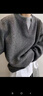 花花公子（PLAYBOY）毛衣男士春秋季假兩件休閑圓領(lǐng)套頭長(cháng)袖針織衫 深灰    L 曬單實(shí)拍圖