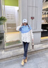 TAGD中國官方品牌店 甜系撞色毛線衣男女新款情侶復(fù)古針織衫男女同款 粉色（款式偏寬松） S （建議身高165-170） 曬單實拍圖