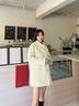 Olrain歐芮兒休閑通勤雙面呢冬季女裝設計感領(lǐng)口寬松保暖外套 米白色 L 曬單實(shí)拍圖