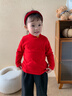 嘟嘟家兒童打底衫拜年服冬款寶寶長(cháng)袖t恤冬裝男童過(guò)年衣服女童新年童裝 紅色 100 曬單實(shí)拍圖