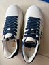 德賽（DESAI）新科技防滑耐磨休閑板鞋真皮小白鞋記憶鞋底增高男鞋 白藍 39 曬單實(shí)拍圖