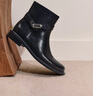 思加圖冬季新款氣質(zhì)時(shí)裝靴短靴粗跟黑色靴子通勤女靴EAJ47DD5 酷颯黑 37 曬單實(shí)拍圖