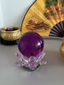 IENKI德國品牌桌面擺件水晶球玄關(guān)裝飾擺件開(kāi)業(yè)招財寓意擺件喬遷禮物 【紫色球】+蓮花底座 【高14厘米，球直徑8厘米】可旋轉 曬單實(shí)拍圖